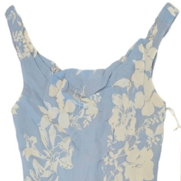 Reformation Rudie Mini Dress in Blue Floral Motif Cocktail Cowl Neck 6 NEW $198 - Picture 2 of 11